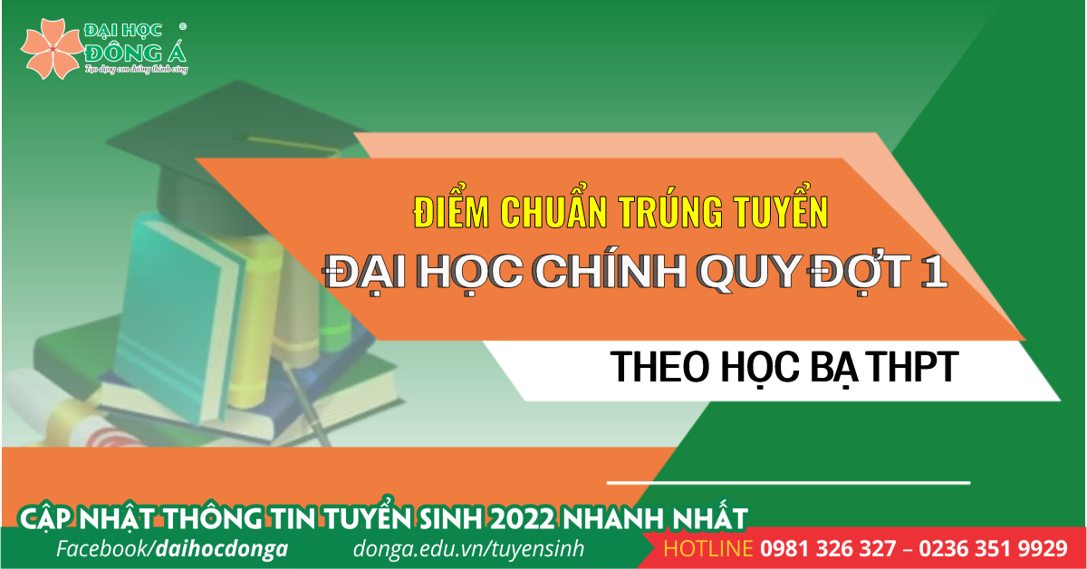 Điểm chuẩn trúng tuyển đại học chính quy theo phương thức xét kết quả học bạ THPT đợt 1 năm 2022 